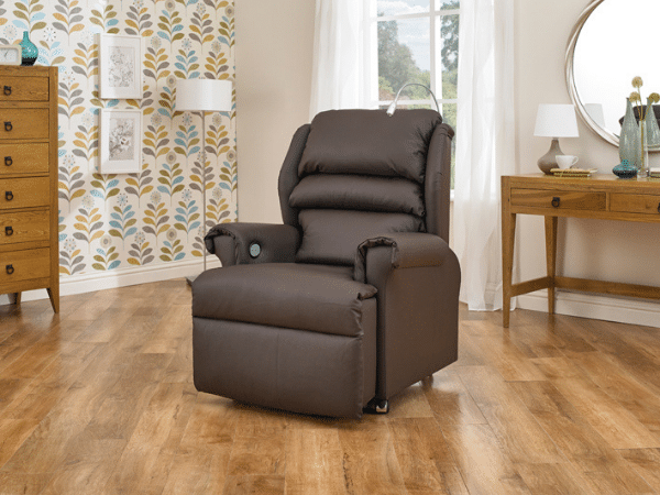 Leather riser recliner